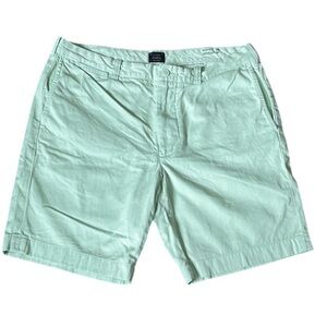 J. Crew Stanton 9" Chino Shorts Mens 35 Mint Green Garment Dye Cotton Twill
